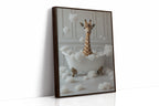 Giraffe in a Bathtub of Bubbles