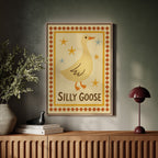 Silly Goose Folk Art Print