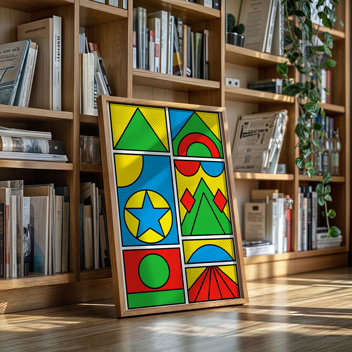 Pop Geometry in Primary Color Panels
