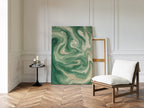Emerald Waves: Abstract Fluid Art Print