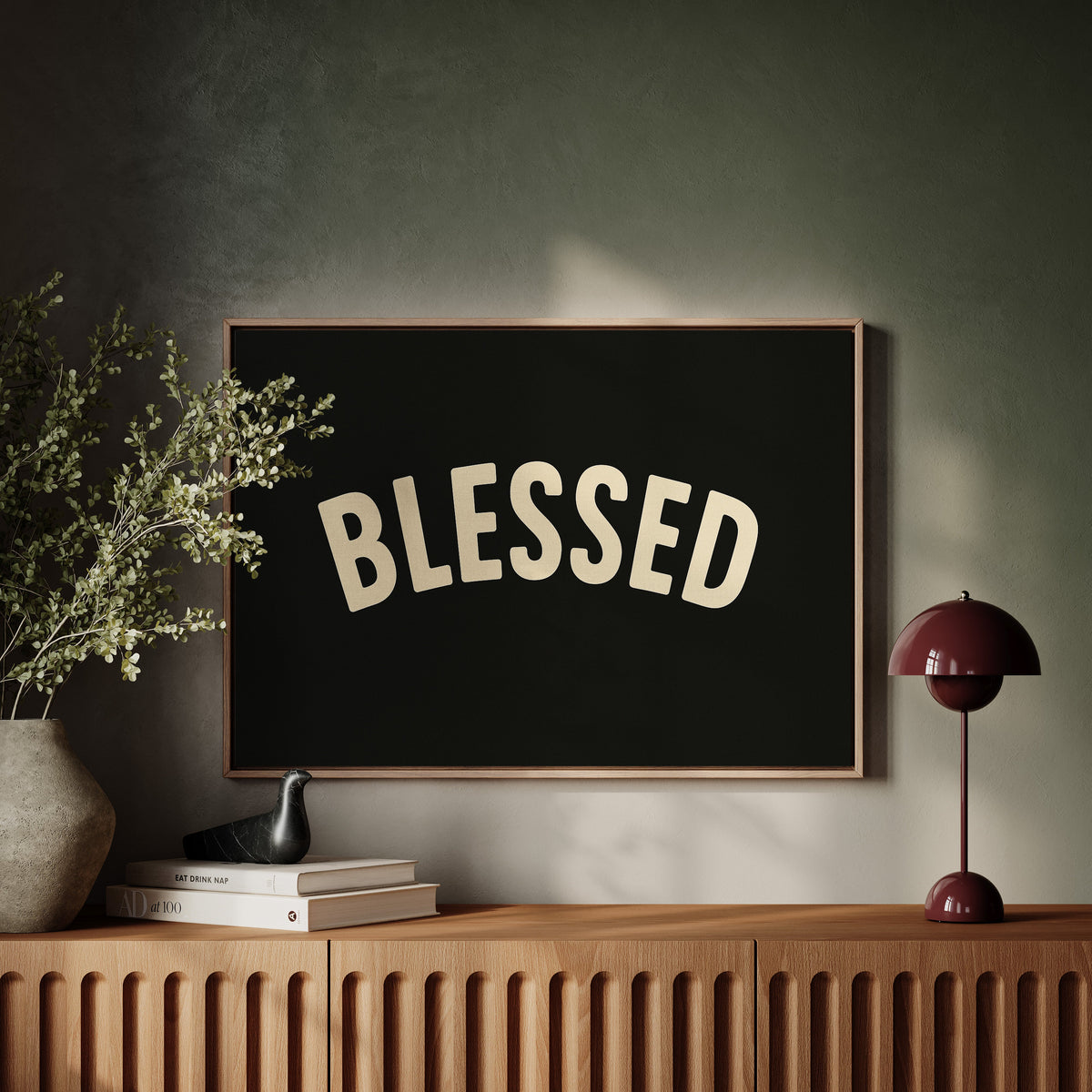 Blessed Minimalist Arch Text Print