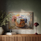 Rustic Simplicity: Vintage Laundry Basket Canvas Wall Art