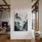 Misty Mountain Landscape – Tranquil Chinese Zen Wall Art