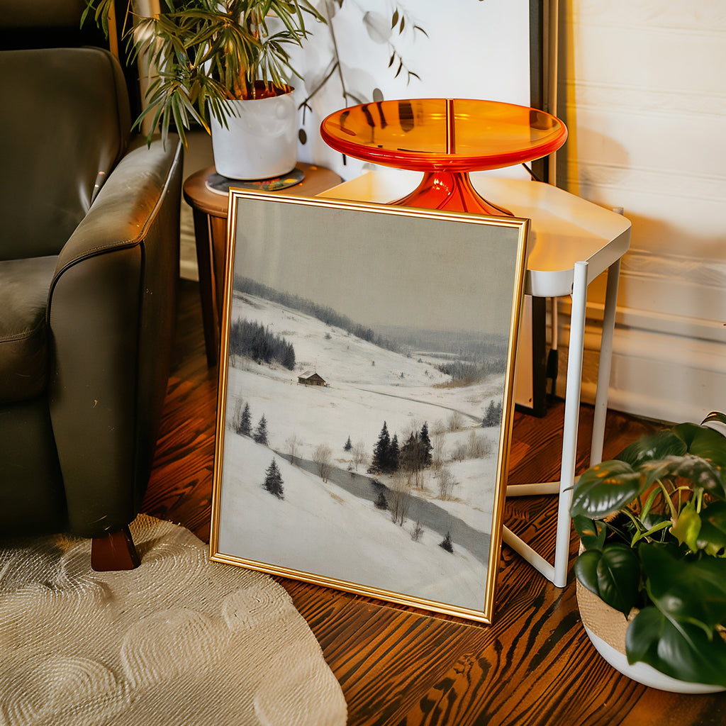 A Cabin Stands Amidst Winter's Embrace