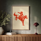 Retro Rodeo Cowboy Print