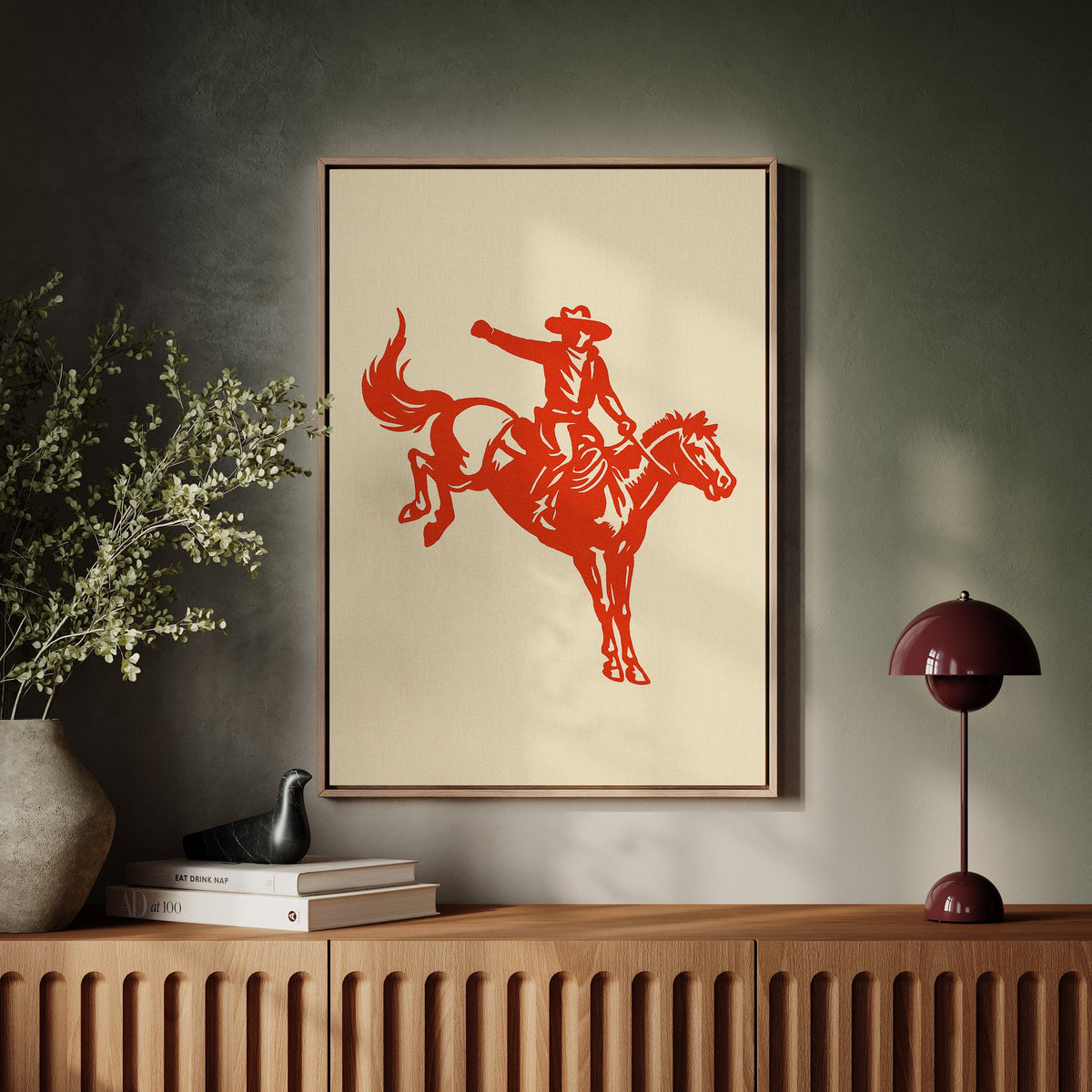 Retro Rodeo Cowboy Print