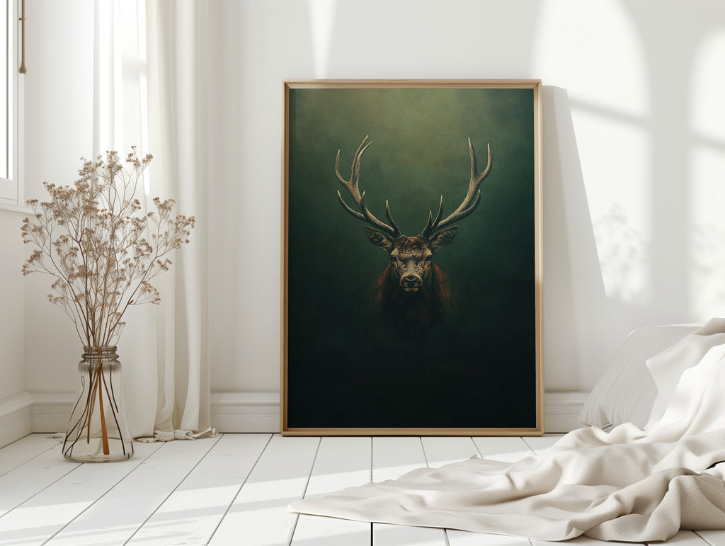 Crowned Stag in Forest Shadows
