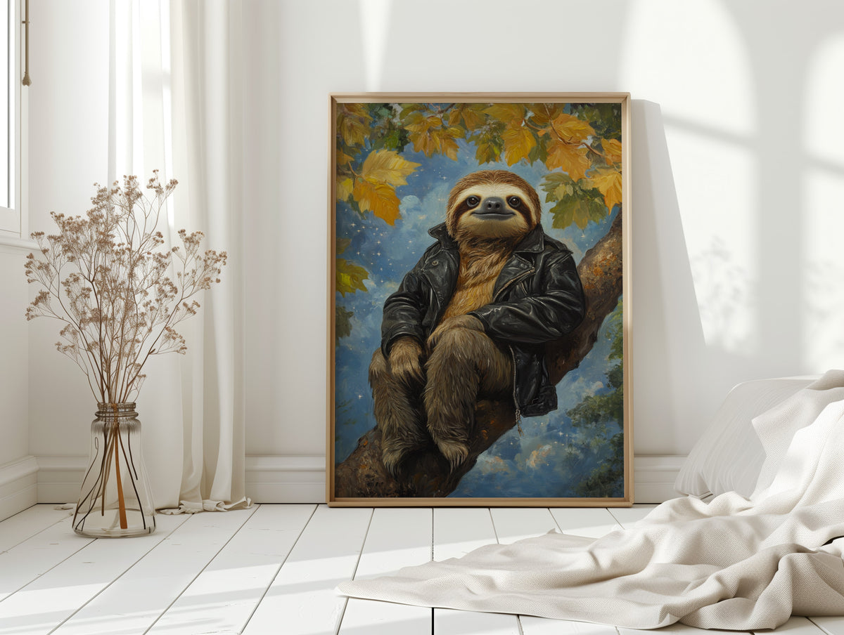 Sloth in a Leather Jacket