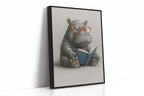 Baby Hippo Reading with Glasses