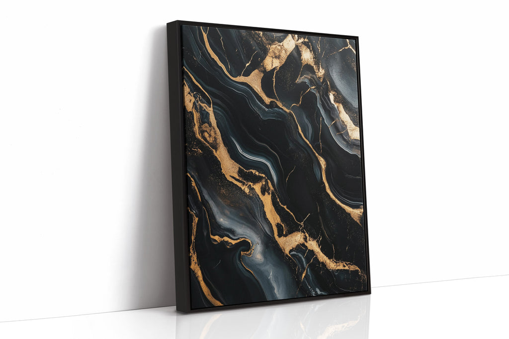 Black Marble Blaze with Liquid Gold