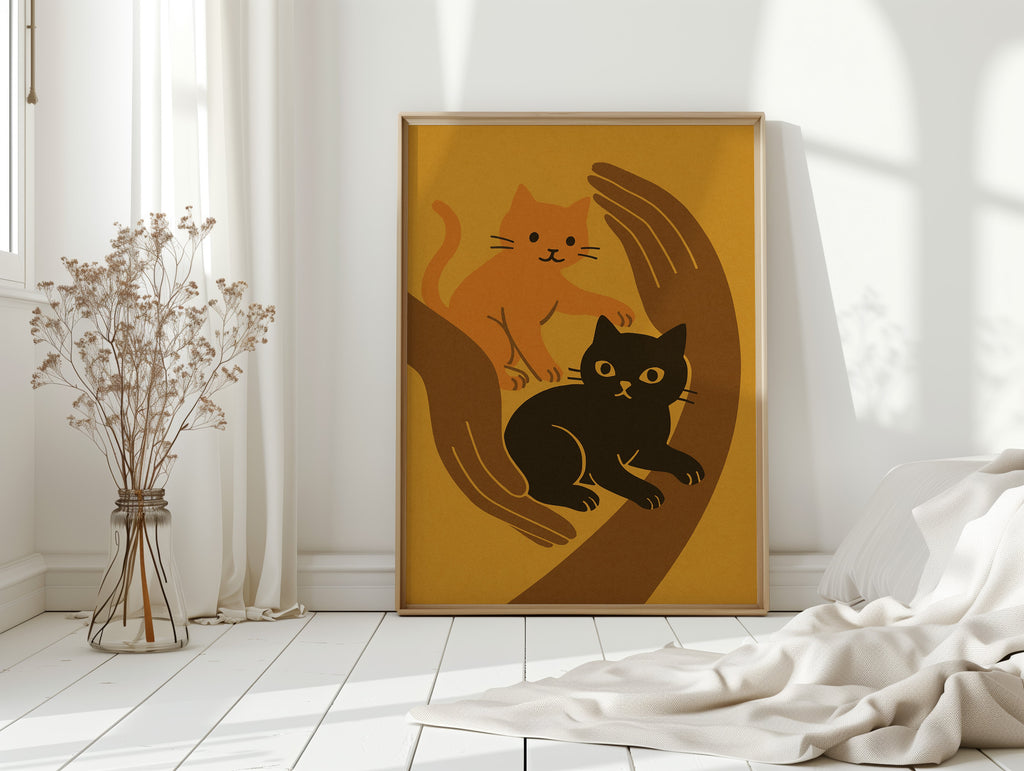 Safe Paws Warm Hearts Cat Print
