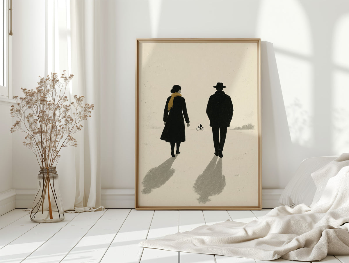 Winter Walk with Yellow Scarf