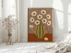 Falling Bloom in a Striped Vase