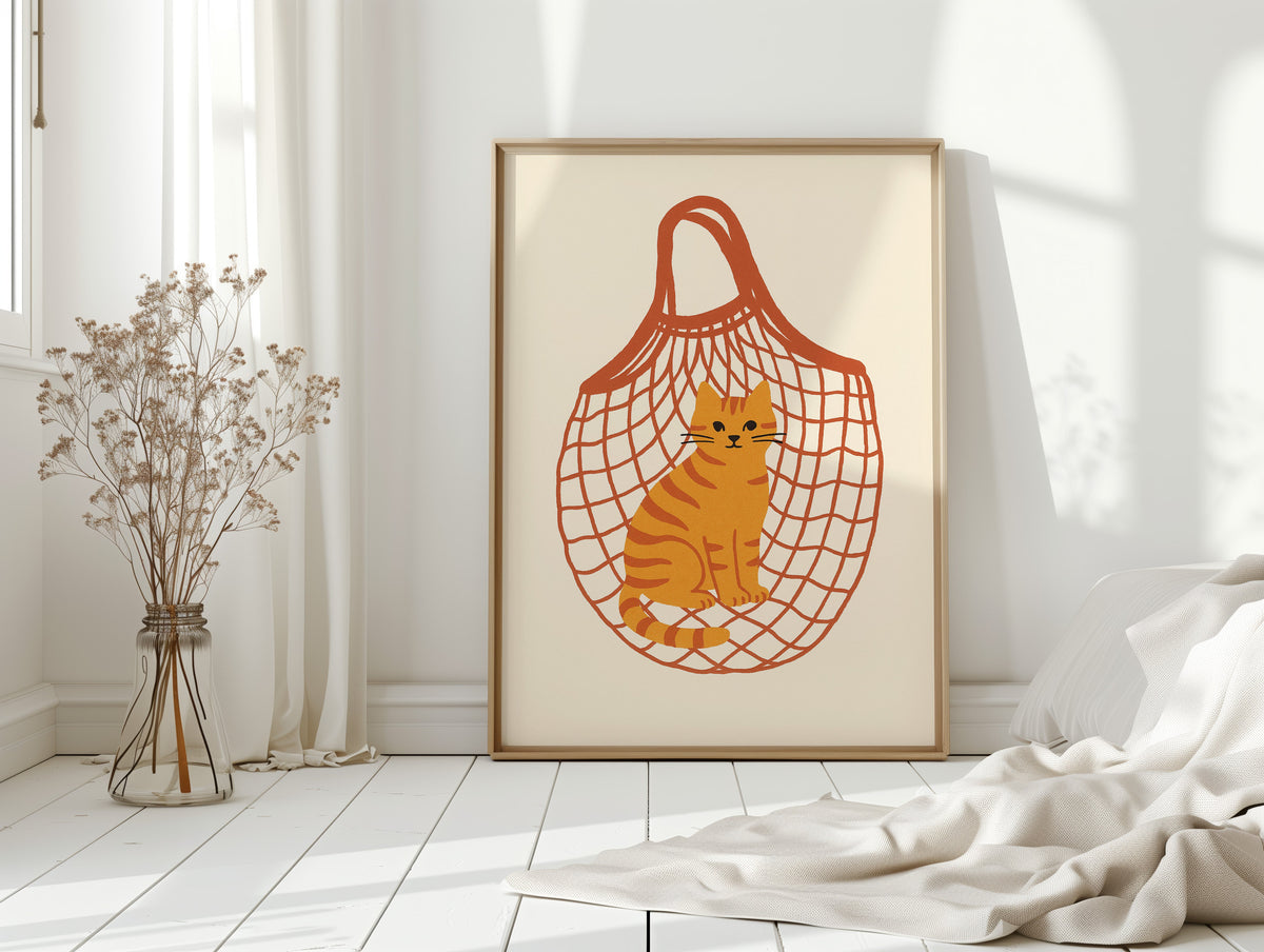 Orange Tabby in a Market Tote