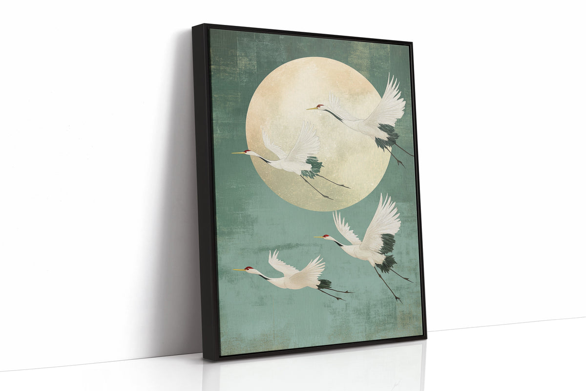 Moonrise Flight of the Cranes