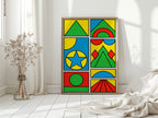 Pop Geometry in Primary Color Panels