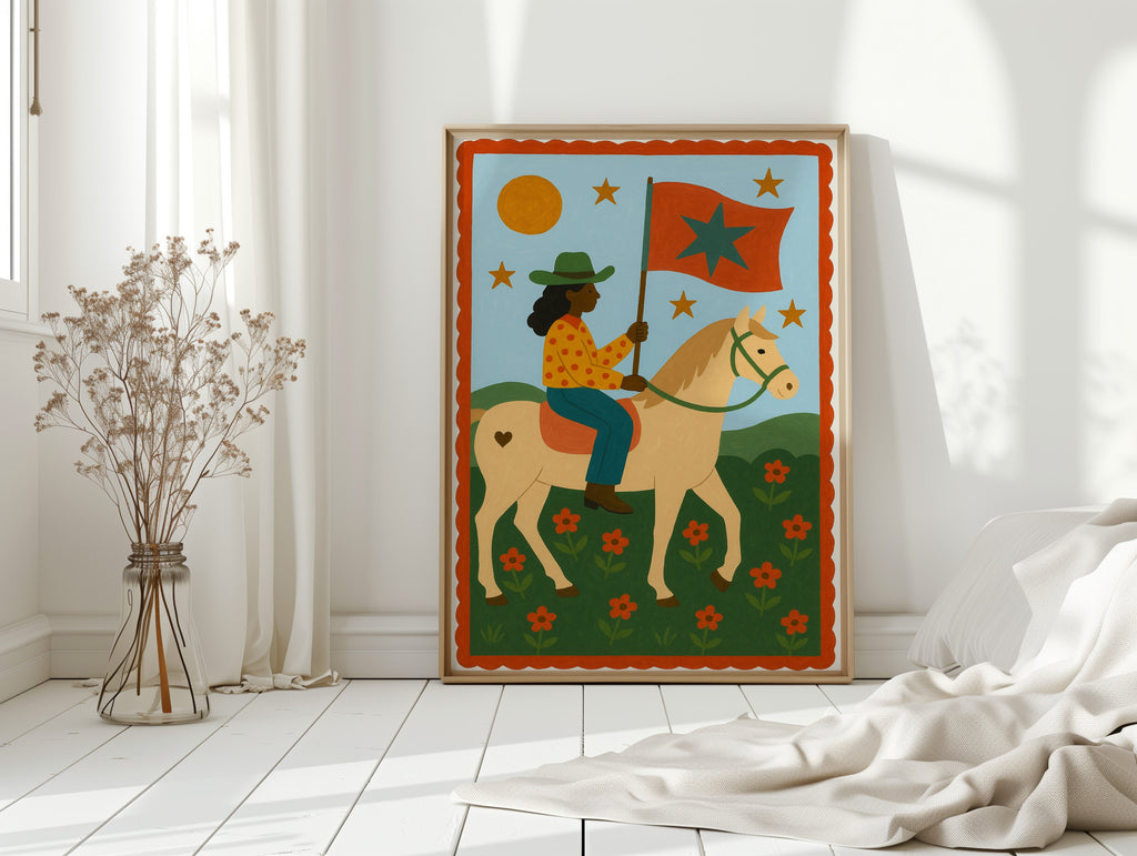 Star Rider in a Flowered Field