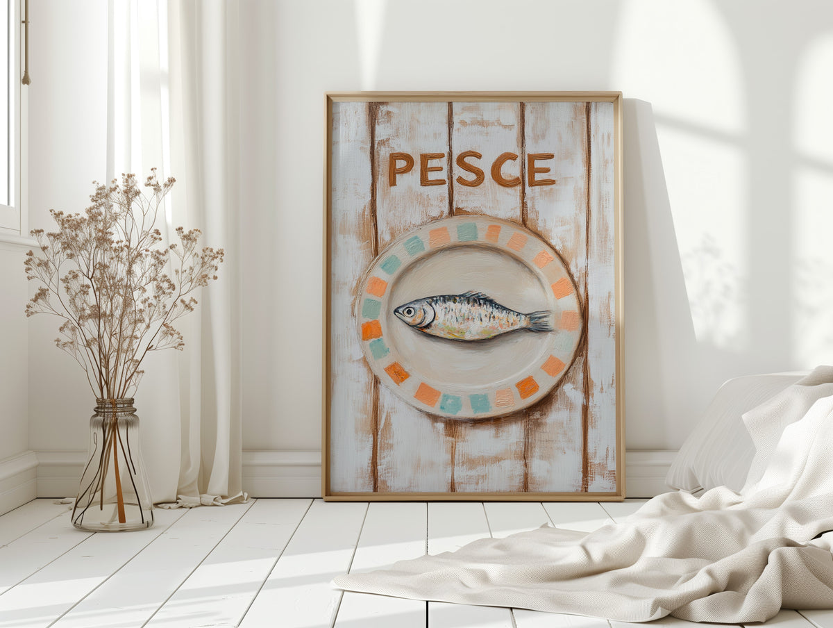 Pesce on Painted Tile Plate