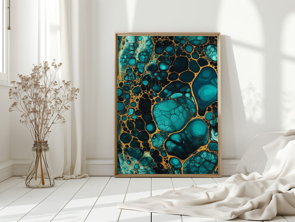 Electric Tides in Teal and Gold