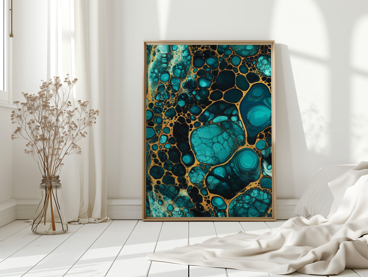Electric Tides in Teal and Gold