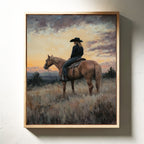 Evening Watch – Cowgirl and Horse at Sunset