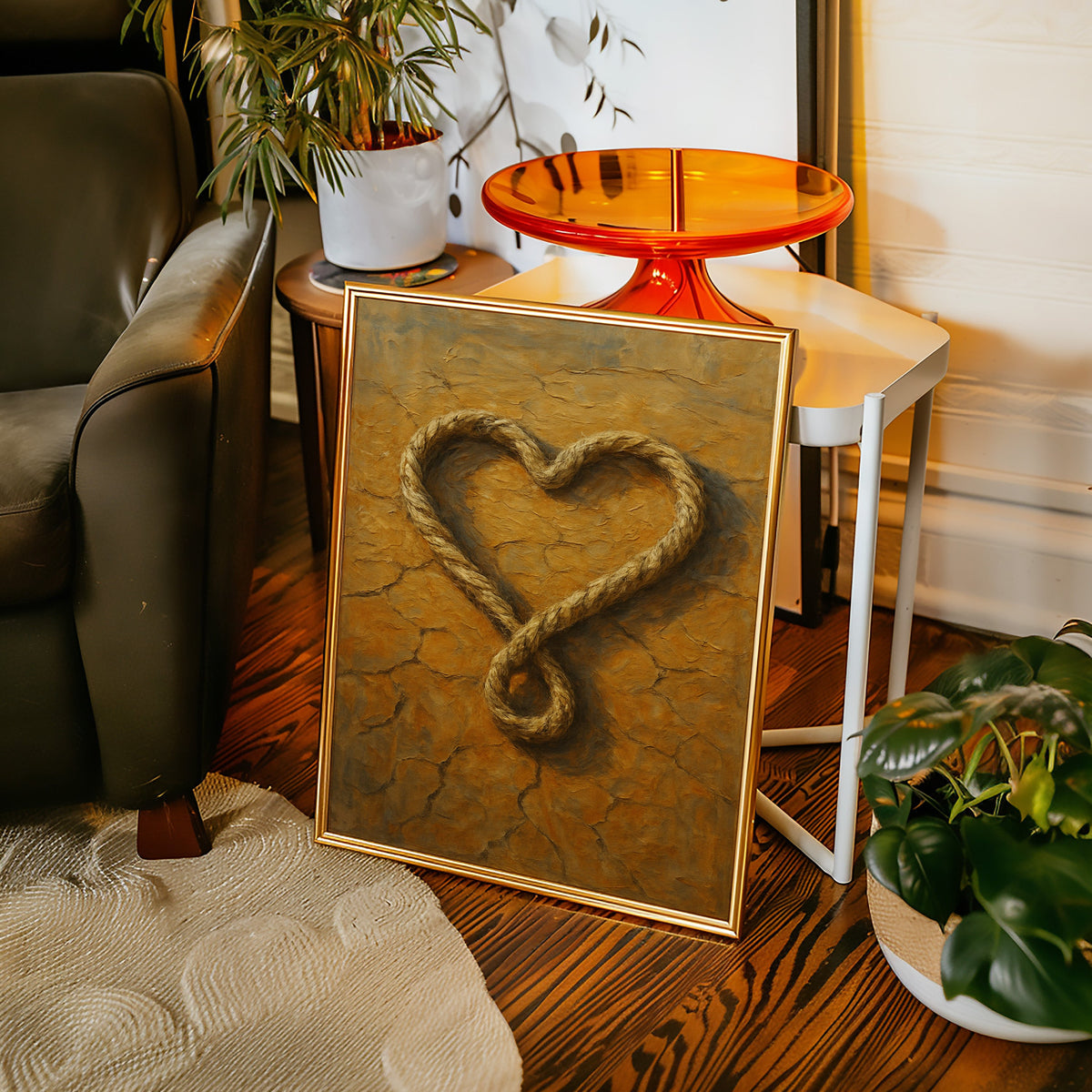 Lassoed Heart Western Rope Art