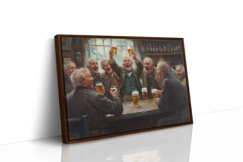 Timeless Camaraderie: Vintage Pub Celebration Canvas Wall Art
