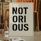 Notorious Bold Stencil Typography Print