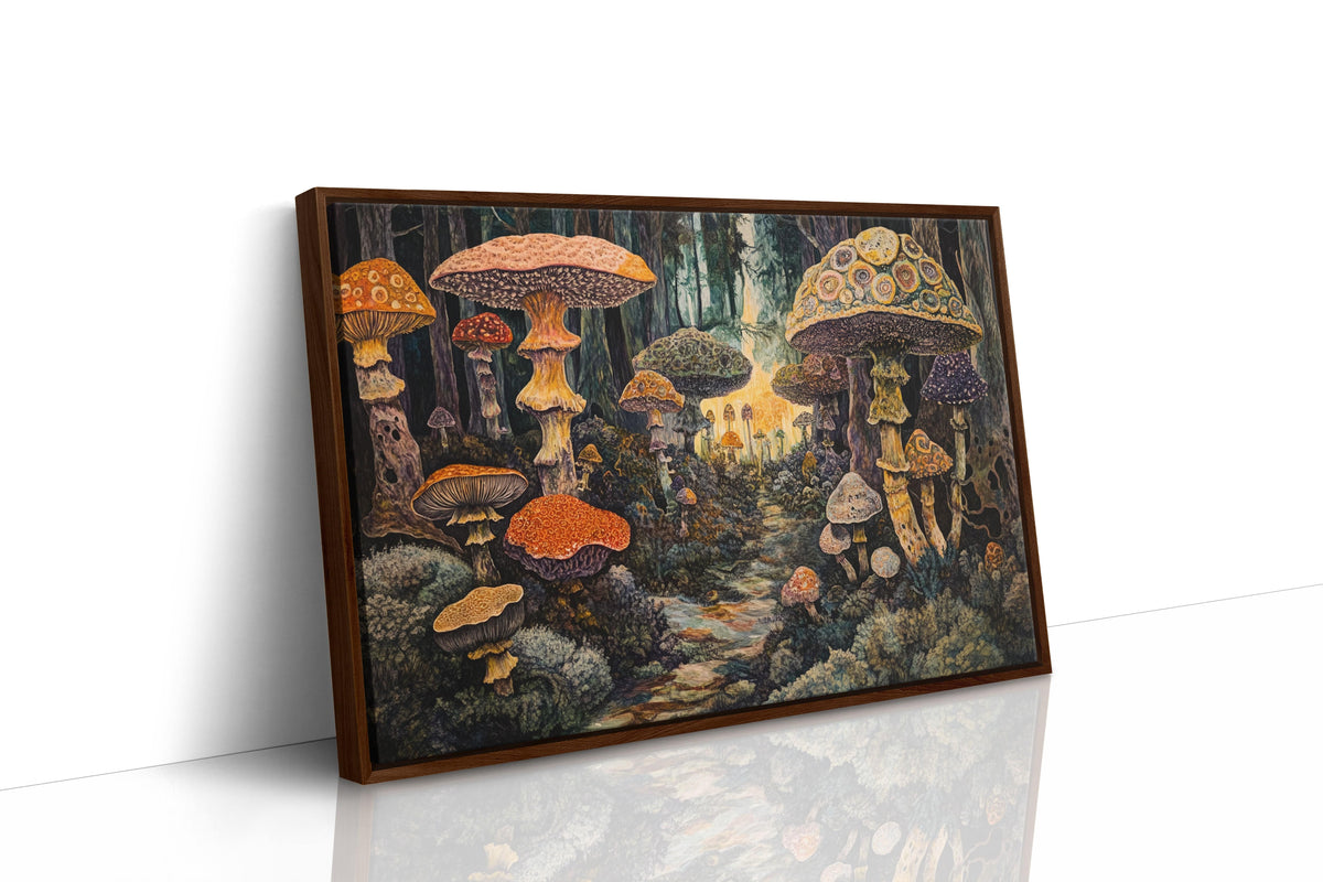 Enchanted Mushroom Forest: Mystical Fantasy Canvas Wall Art