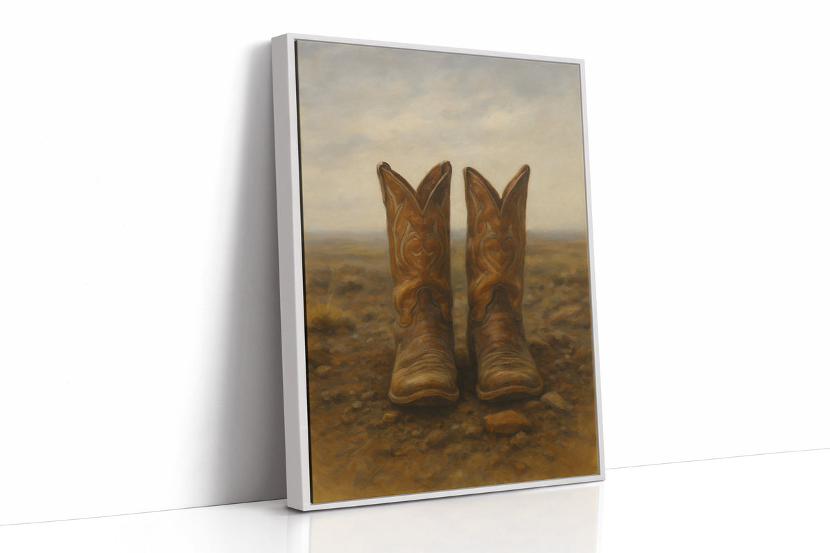 Western Boots Still Life – Cowboy Art Print