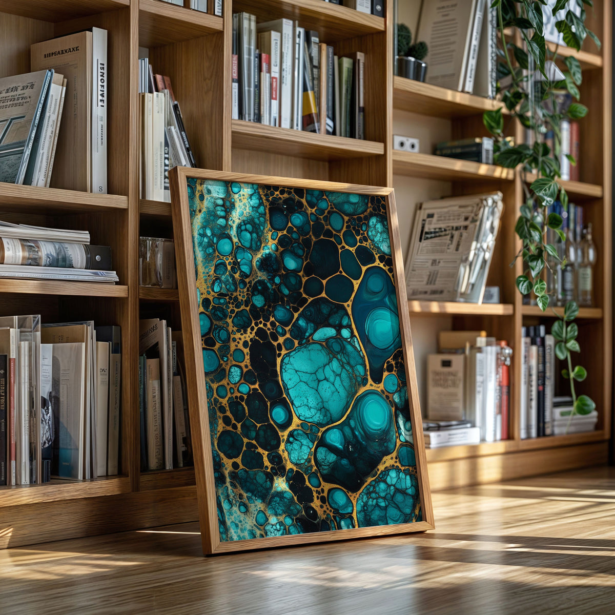 Electric Tides in Teal and Gold