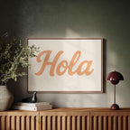 Hola Retro Script Wall Art