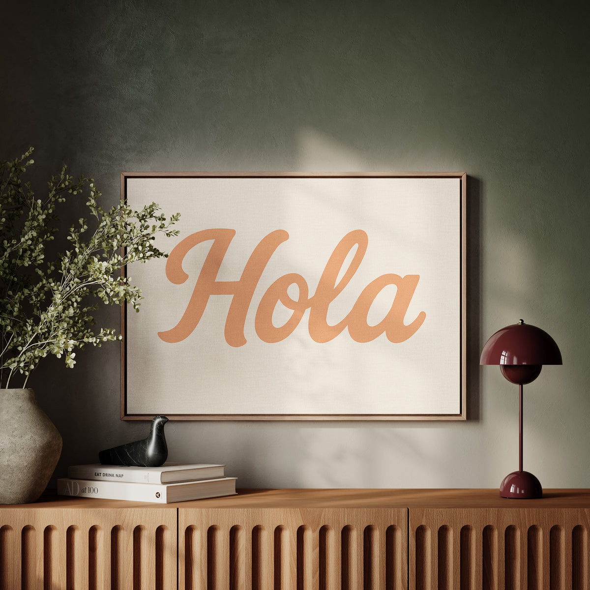 Hola Retro Script Wall Art