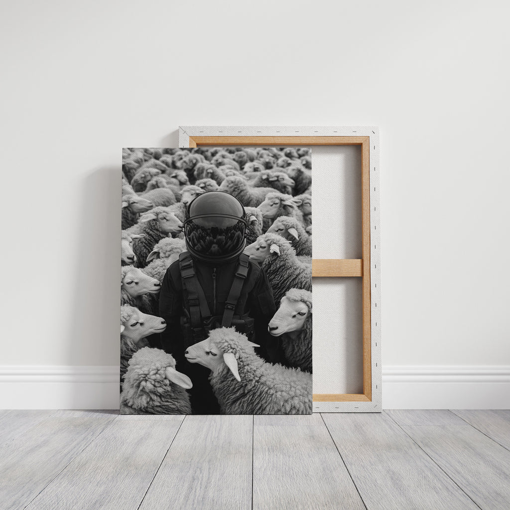 Astronaut Among the Sheep