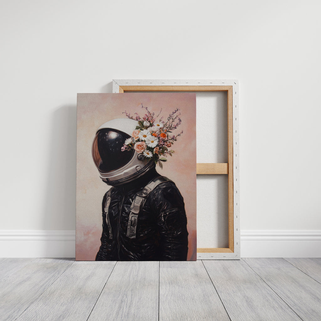 Astronaut with Blossoms on Blush