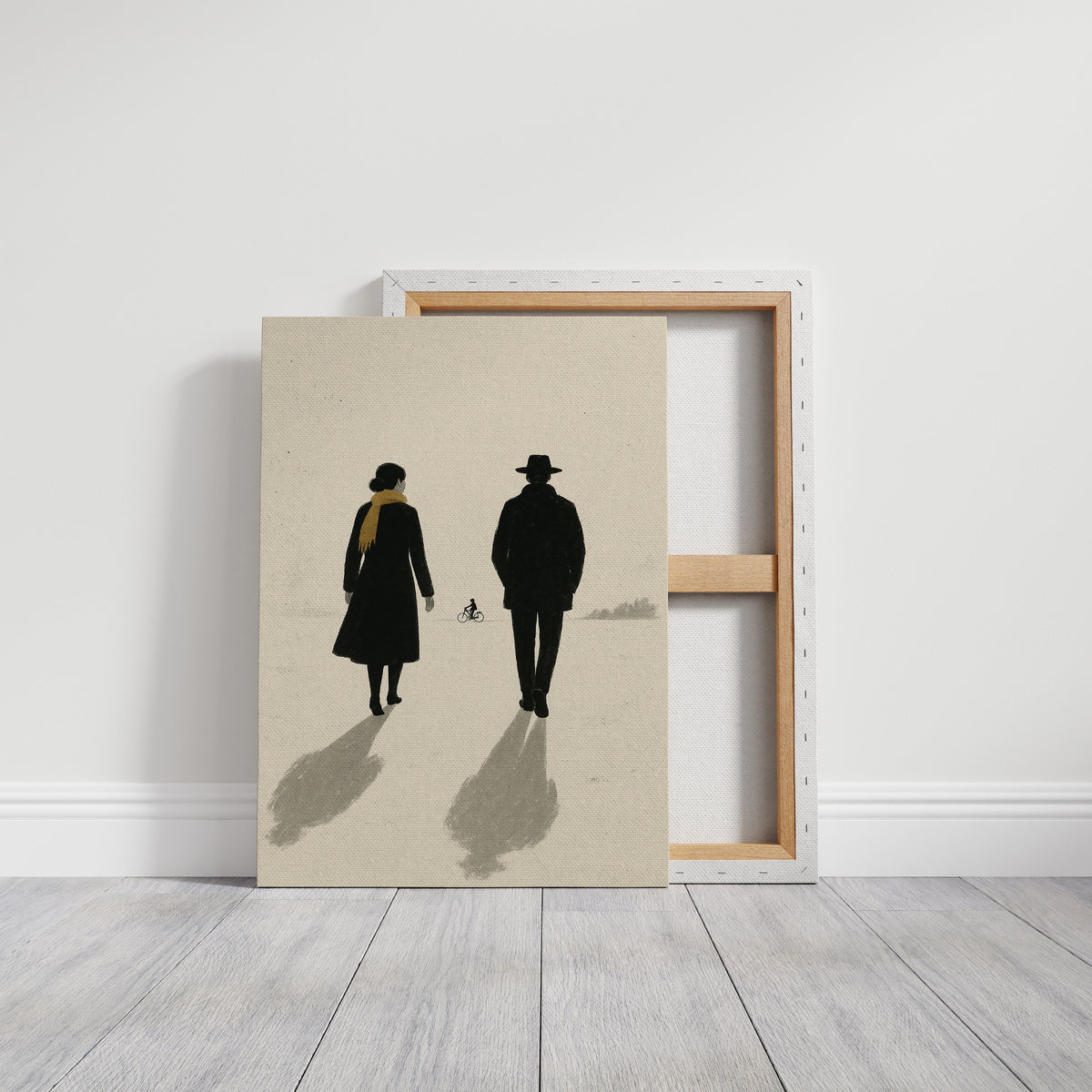 Winter Walk with Yellow Scarf