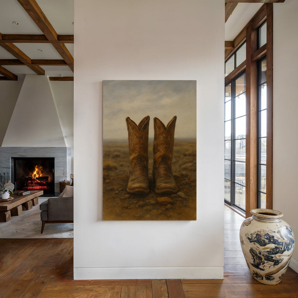 Western Boots Still Life – Cowboy Art Print
