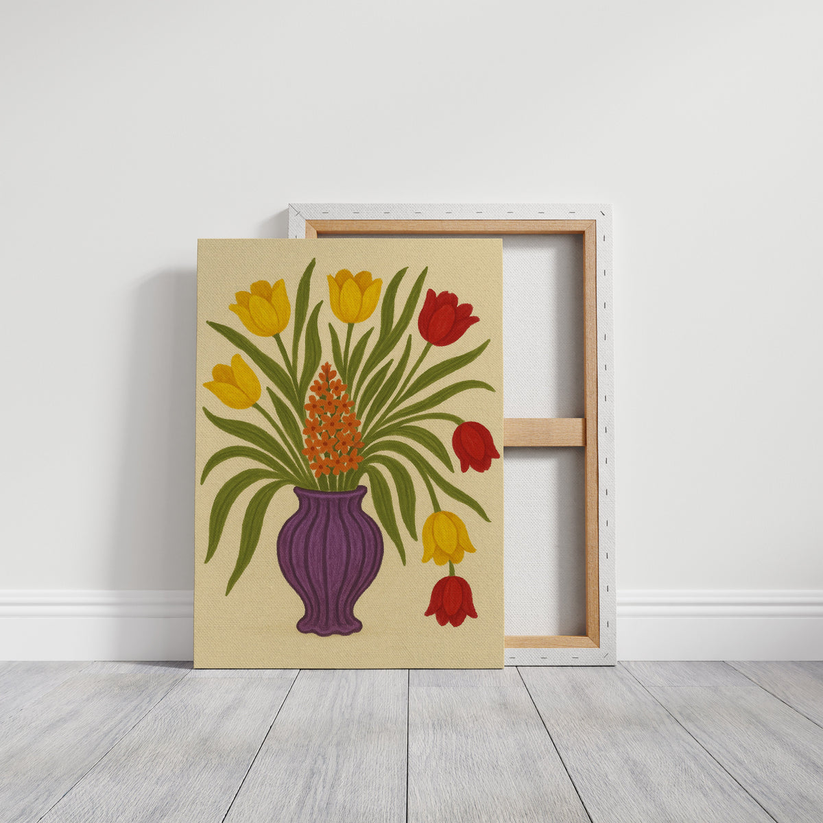 Tulips in a Plum Vase