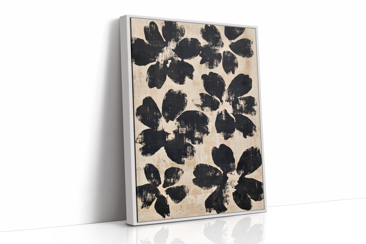 Japanese Ink Floral Print – Bold Brushstroke Blossom Wall Art