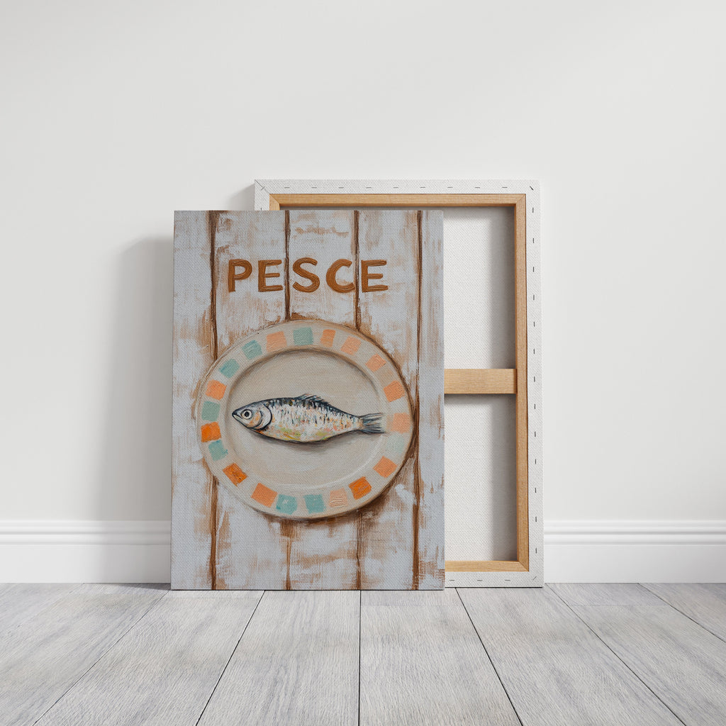 Pesce on Painted Tile Plate