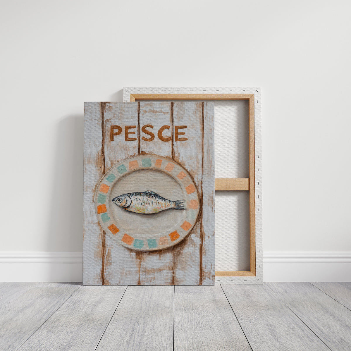 Pesce on Painted Tile Plate