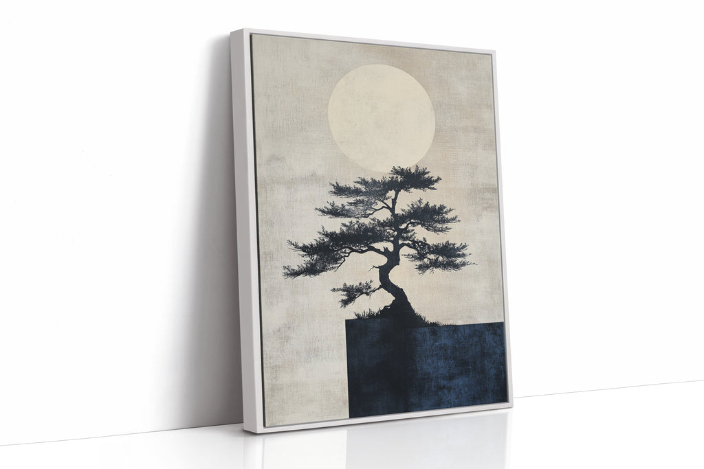 Zen Bonsai Tree Art – Minimalist Japanese Wall Print