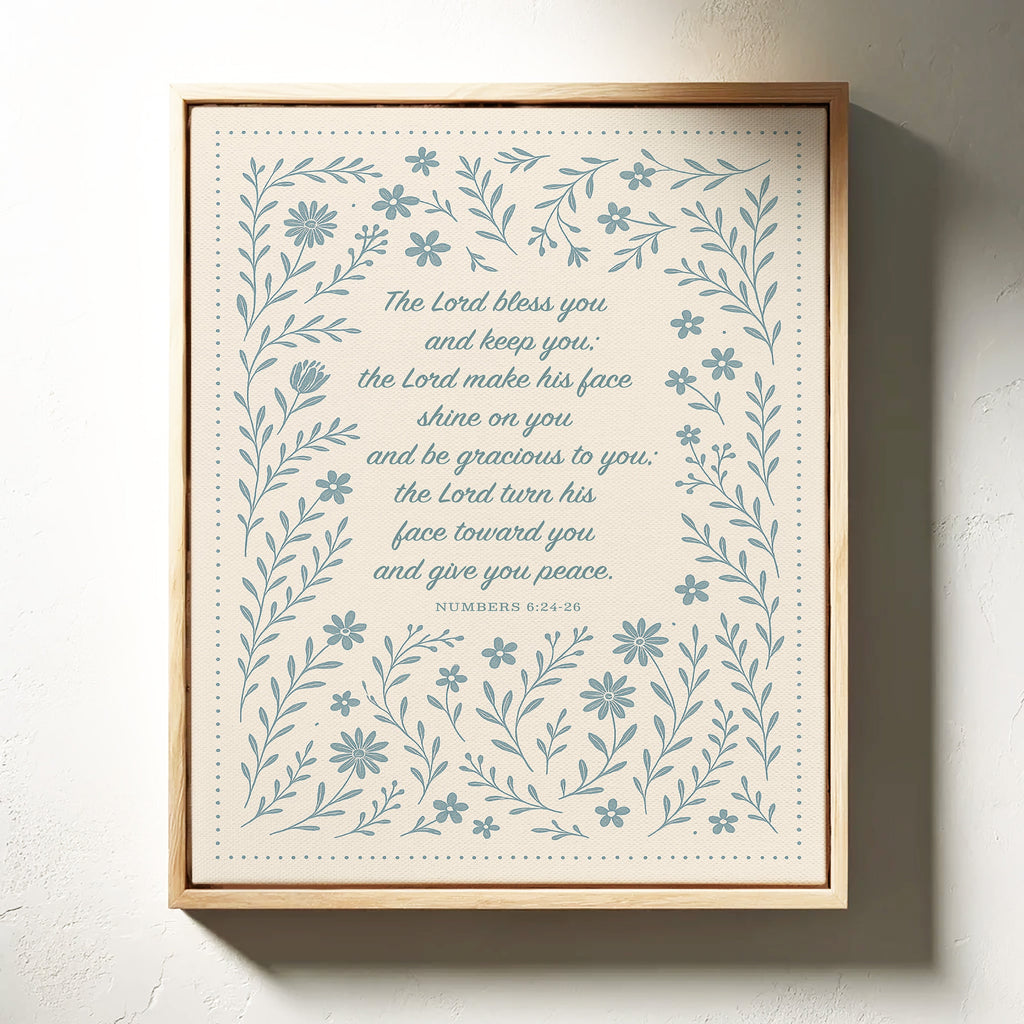 The Lord Bless You Floral Scripture Print