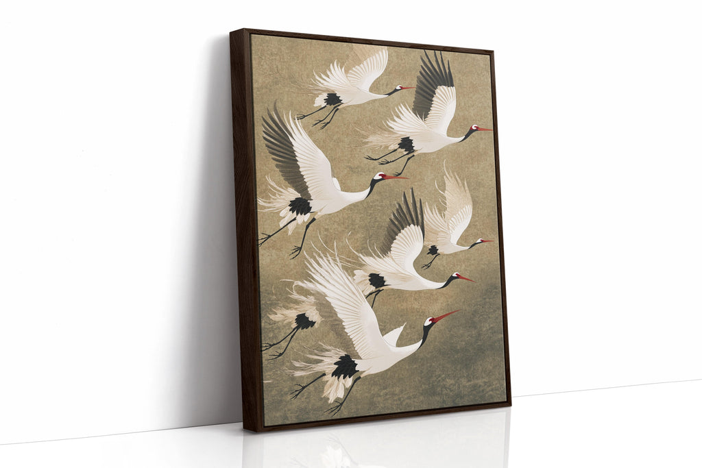 Elegant Japanese Crane Wall Art – Traditional Nature-Inspired Print
