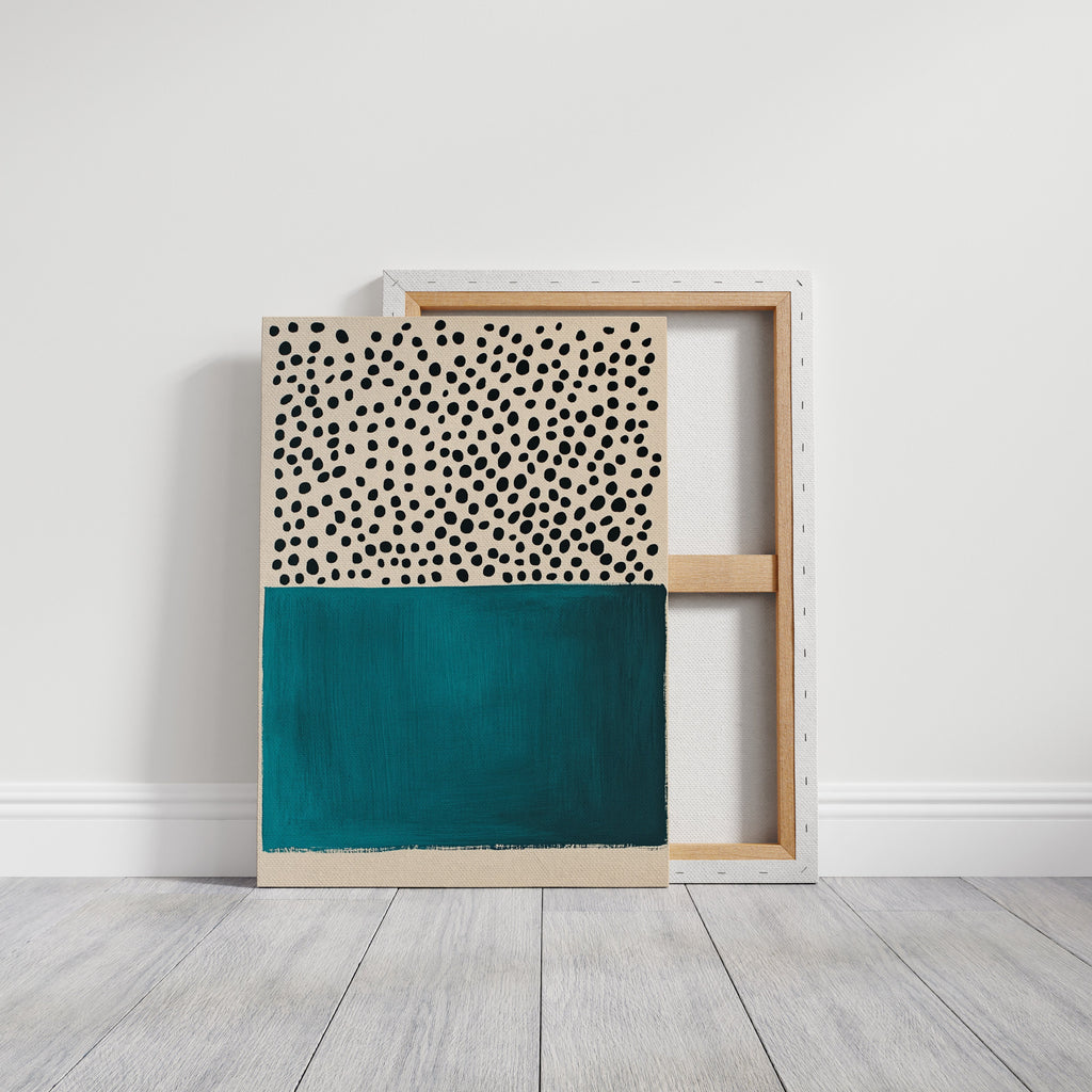 Teal Block and Ink Dots