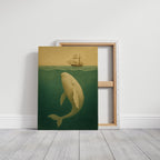 Whale Beneath the Golden Horizon