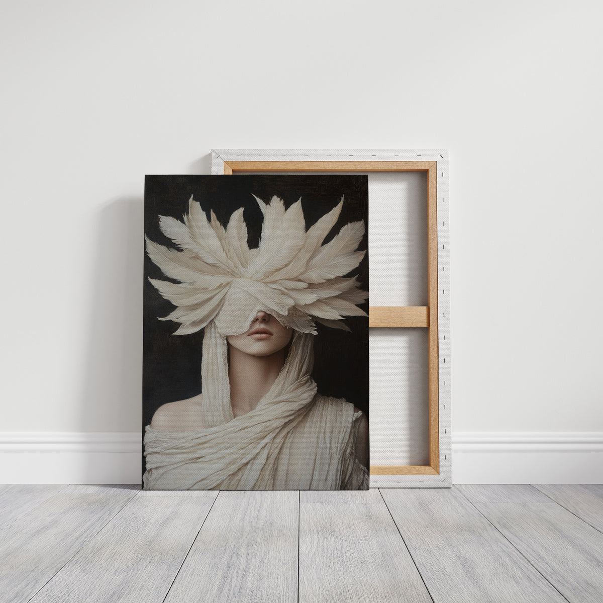 Silent Priestess in Ivory Plumes