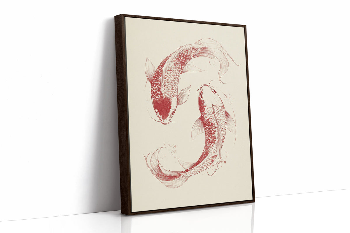 Yin-Yang Koi Fish – Minimalist Japanese Ink Wall Art