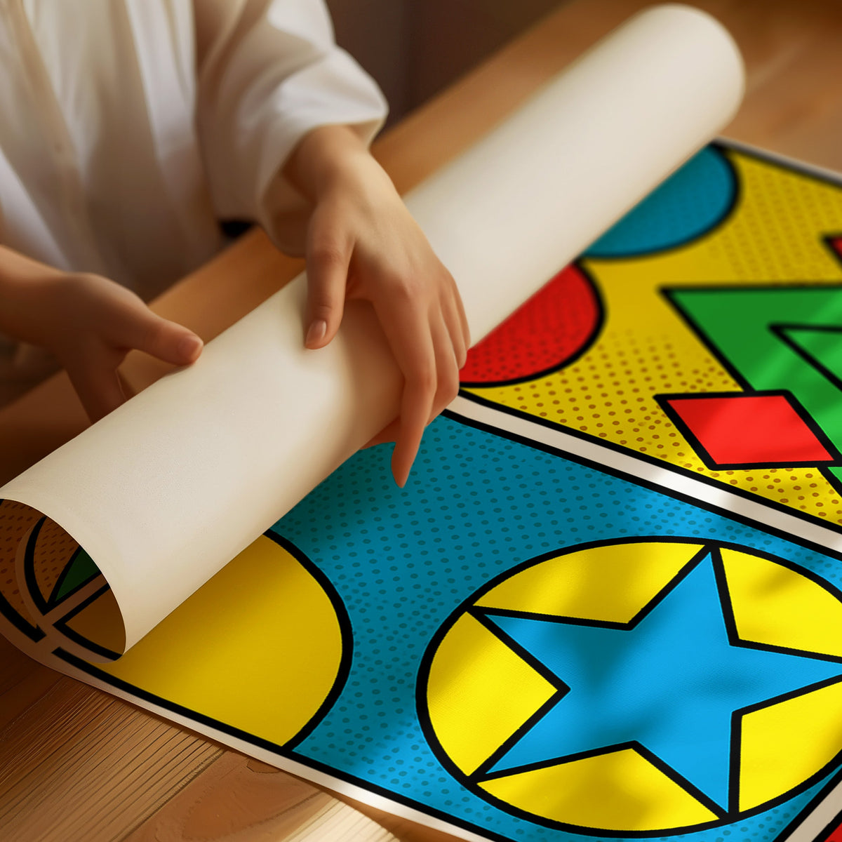 Pop Geometry in Primary Color Panels