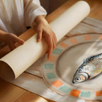 Pesce on Painted Tile Plate